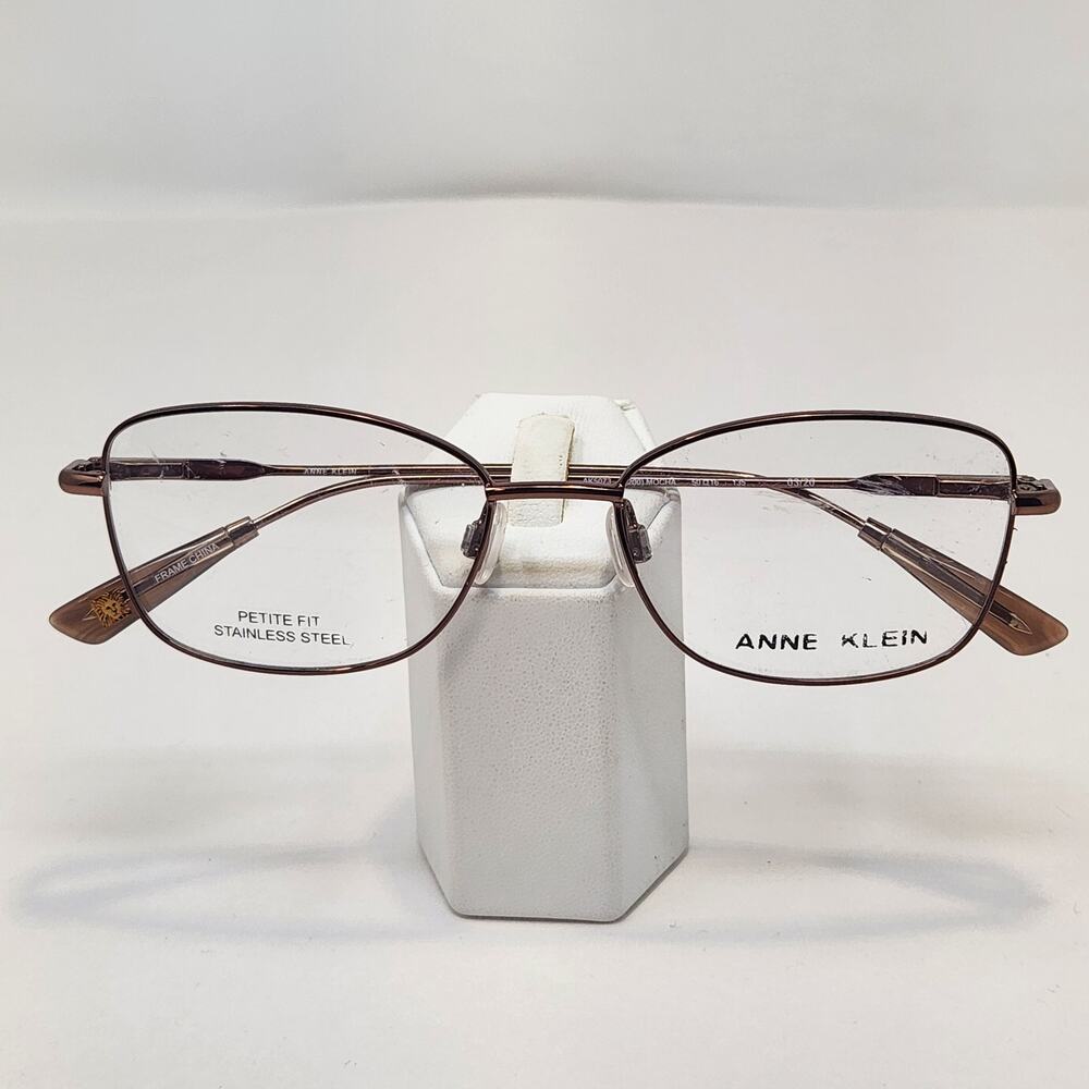 Anne Klein AK5073 Mocha Eyeglasses Frames Full Rim Rectangle Petite Fit Womens